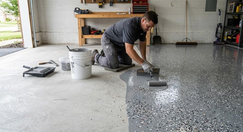Epoxy Garage Flooring Installation in Loudoun County, VA